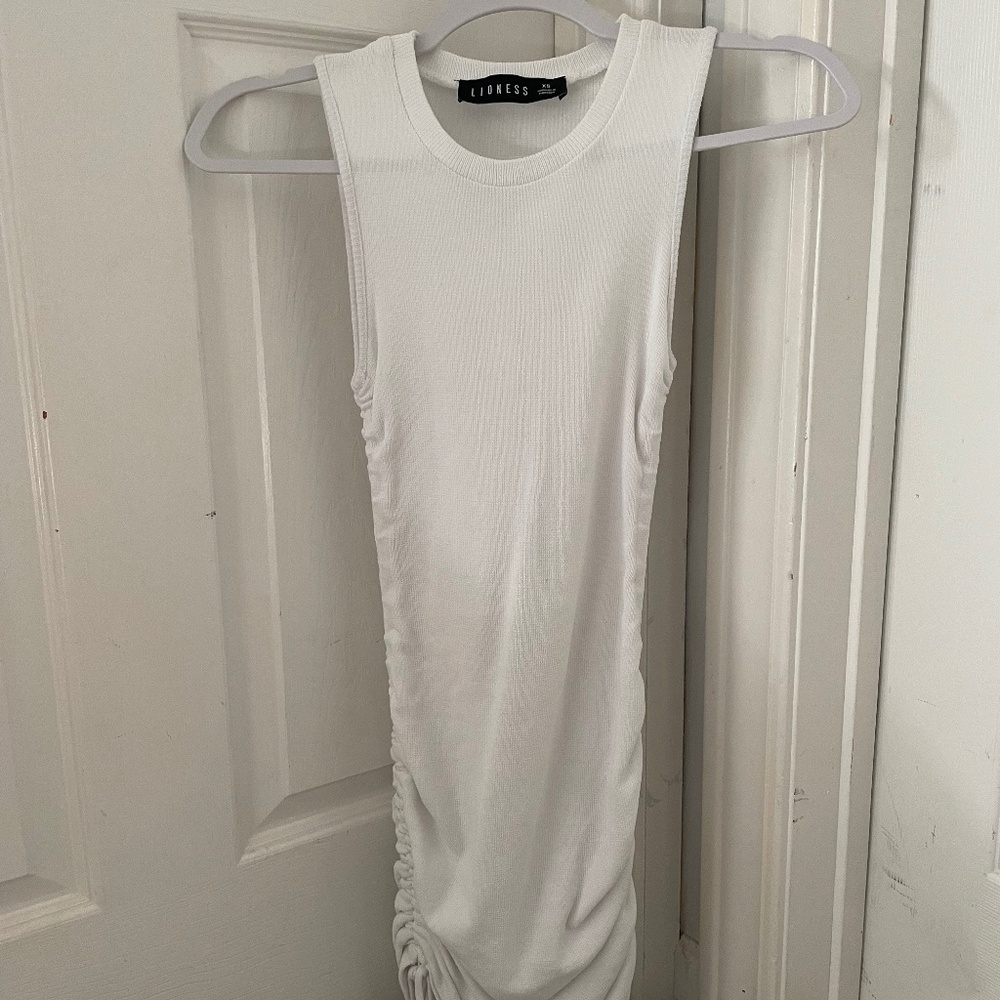 tight, white dress
